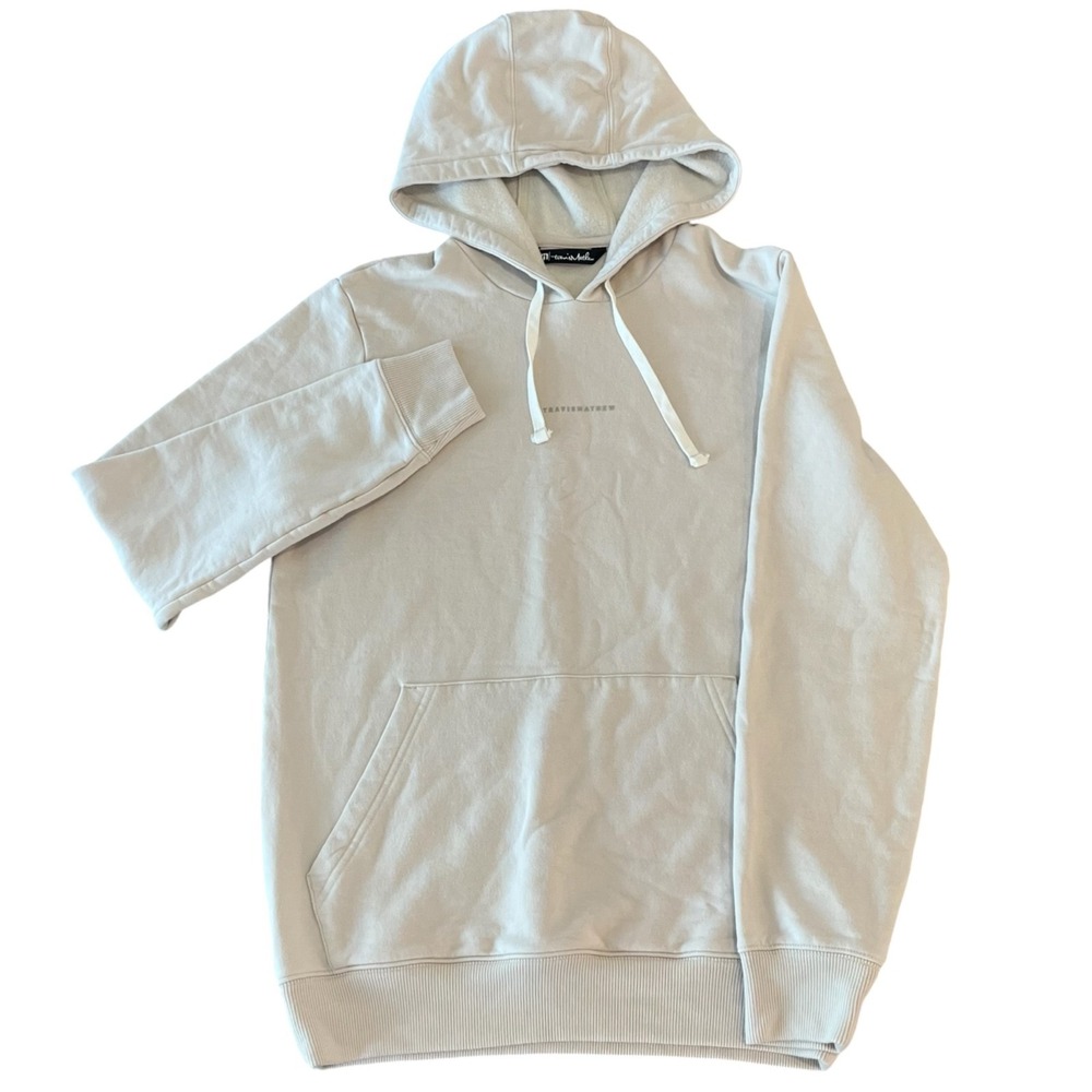 Travis Mathew Coastal Cloud Hoodie Pullover Sweatshirt Mens Small Beige